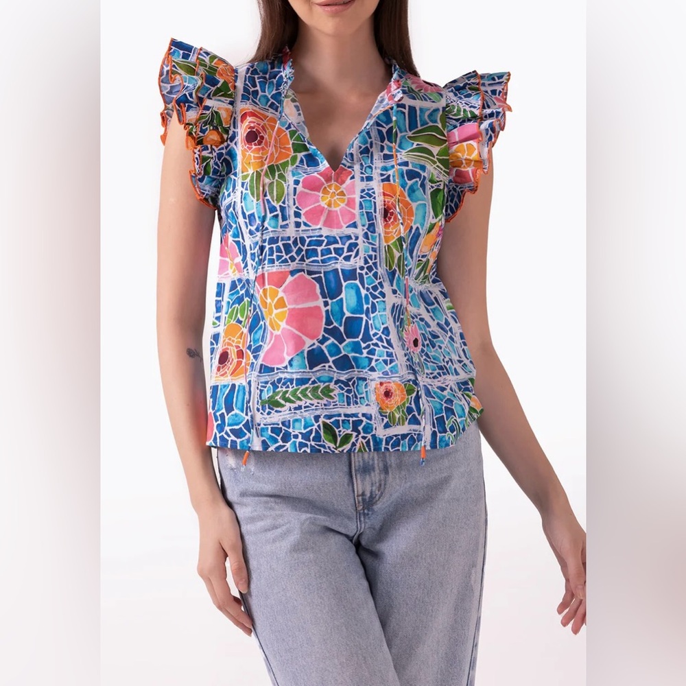 Celina moon posey ruffled top